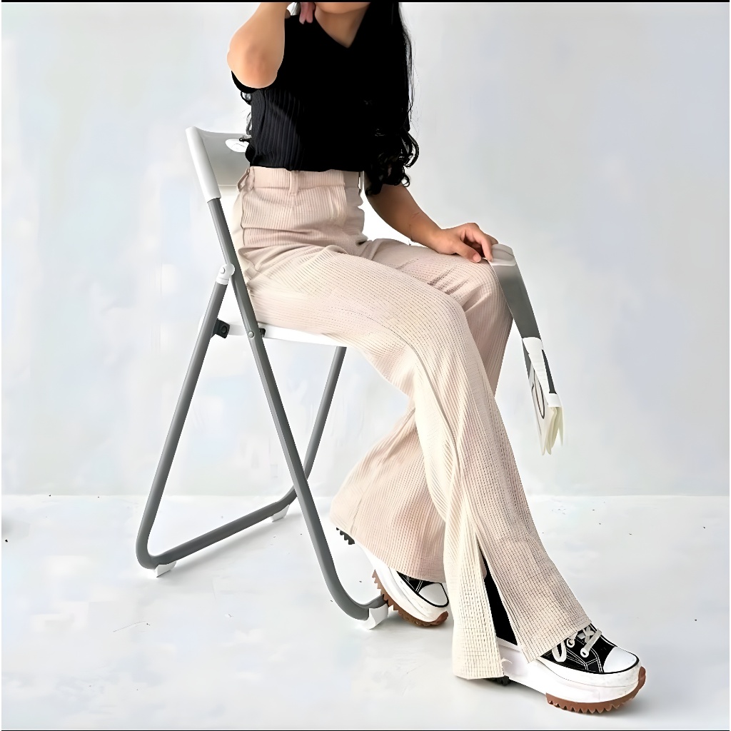 Celana Cutbray Knit Waffle Slit CELANA CUTBRAY WAFFLE PREMIUM