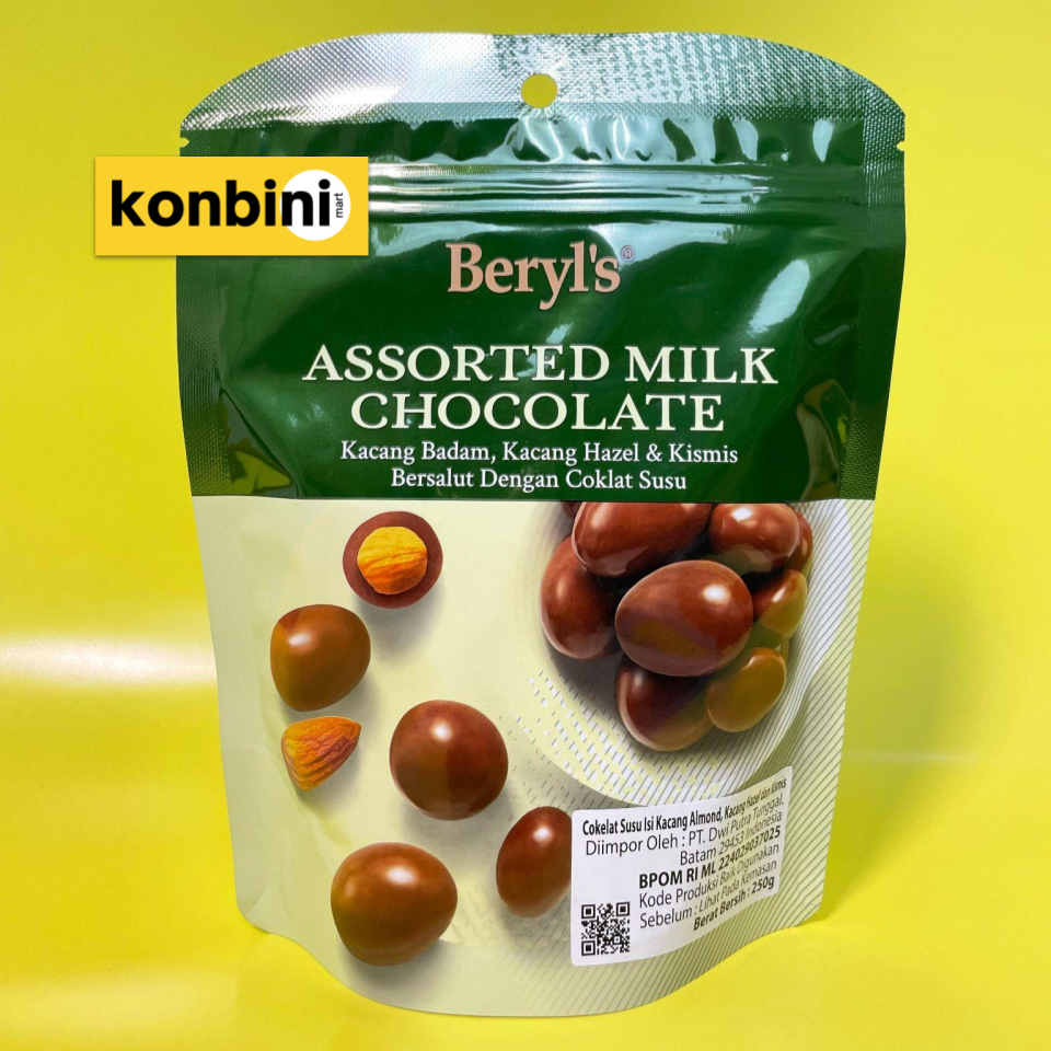 

QH KONBINI MALAYSIA - Beryl's Pouch Chocolate Almond 250g Bulat - Dark Chocolate, Raisin, Assorted,