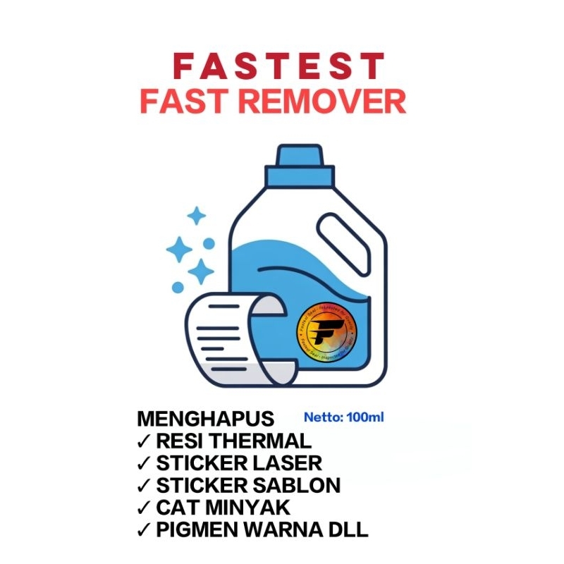 

penghapus resi thermal | penghapus stiker laser dan sablon 100ml | penghapus cat minyak | remover tercepat serbaguna | fast remover