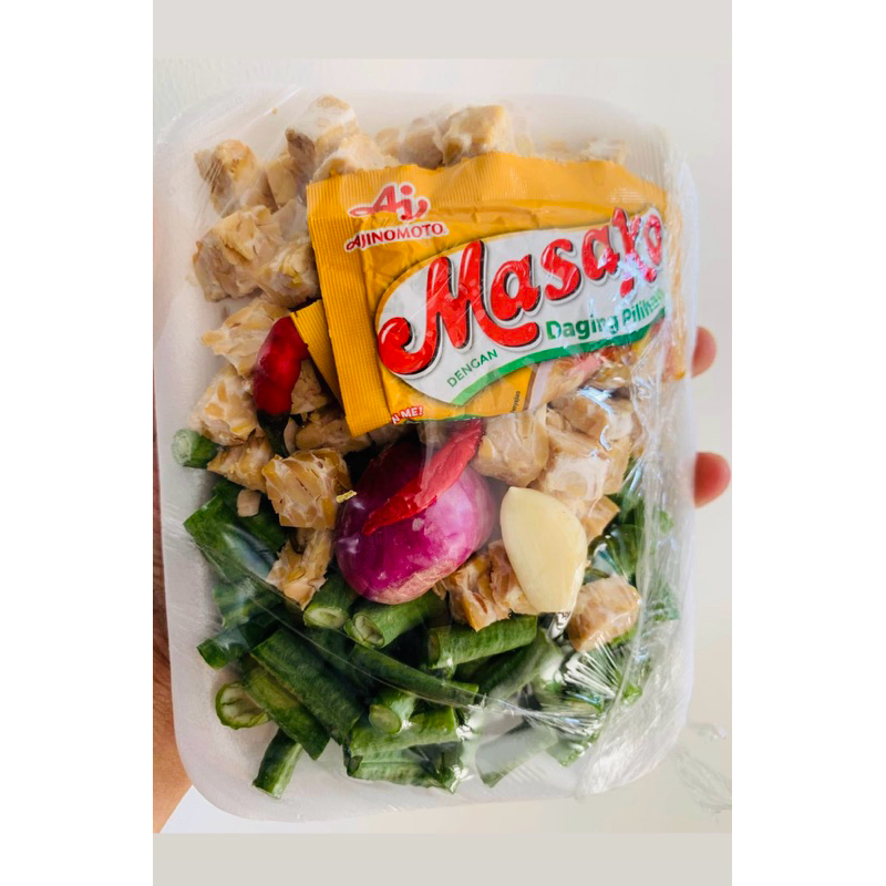 

sayur pack tumis kacang+tempe+bumbu