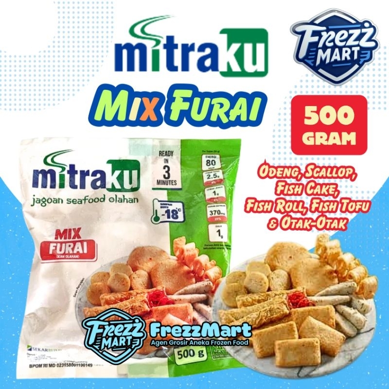 Mitraku Mix Furai 500gr Paket Olahan Ikan Seafood Lengkap Praktis Beku Frozen Food