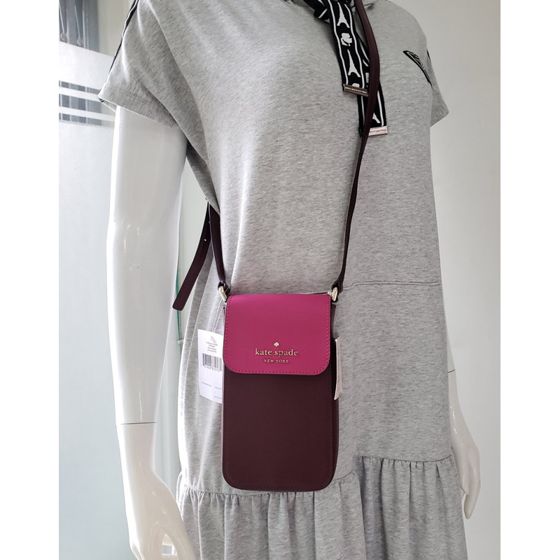 KS Staci Colorblock North South Flap Phone Crossbody Pink Multi AUTHENTIC