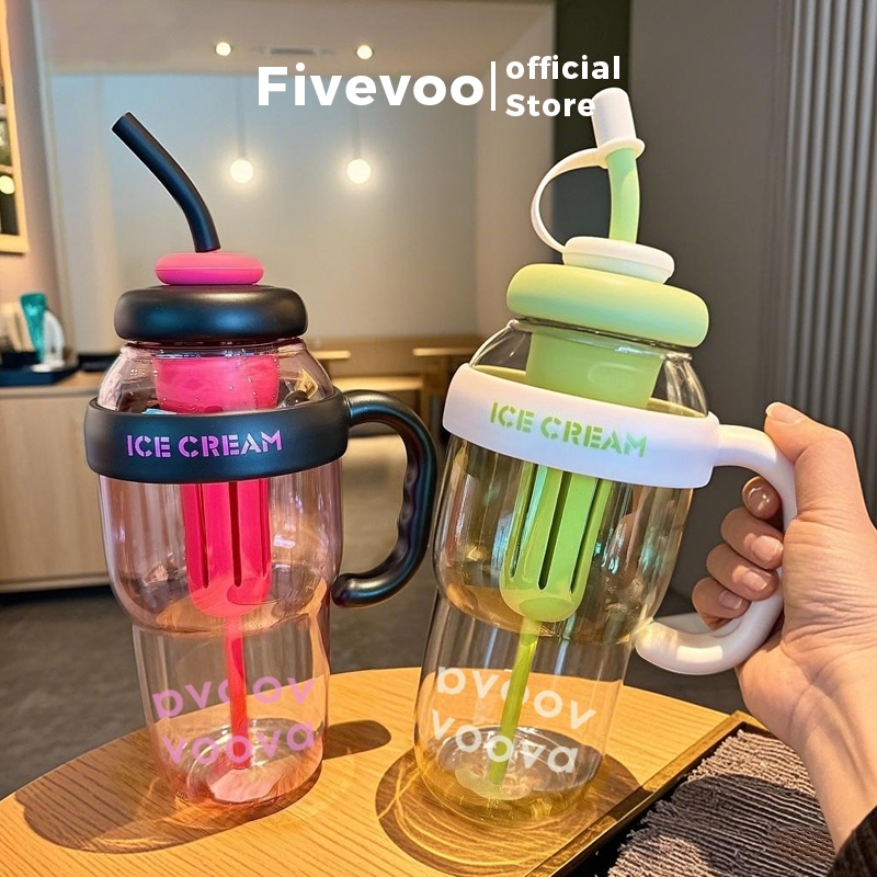 FIVEVOO Tumbler Besar Botol Air Minum Jumbo Kapasitas 1300ML Besar Botol Air Anak Jumbo Premium deng