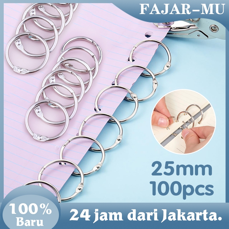 

Ring Binder Buka Tutup 100pcs Ukuran 25mm Ring Buku Sampel Ring Binder Besi Loose Leaf Holder
