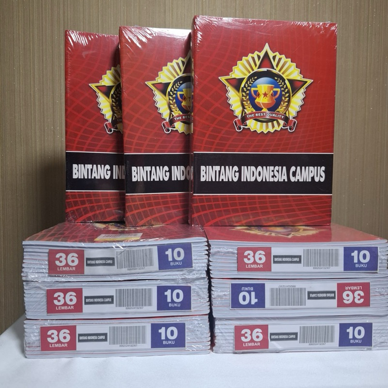 

Buku Tulis Bintang Indonesia Campus Ukuran Besar (Boxy) Per pack Isi 10 Buku