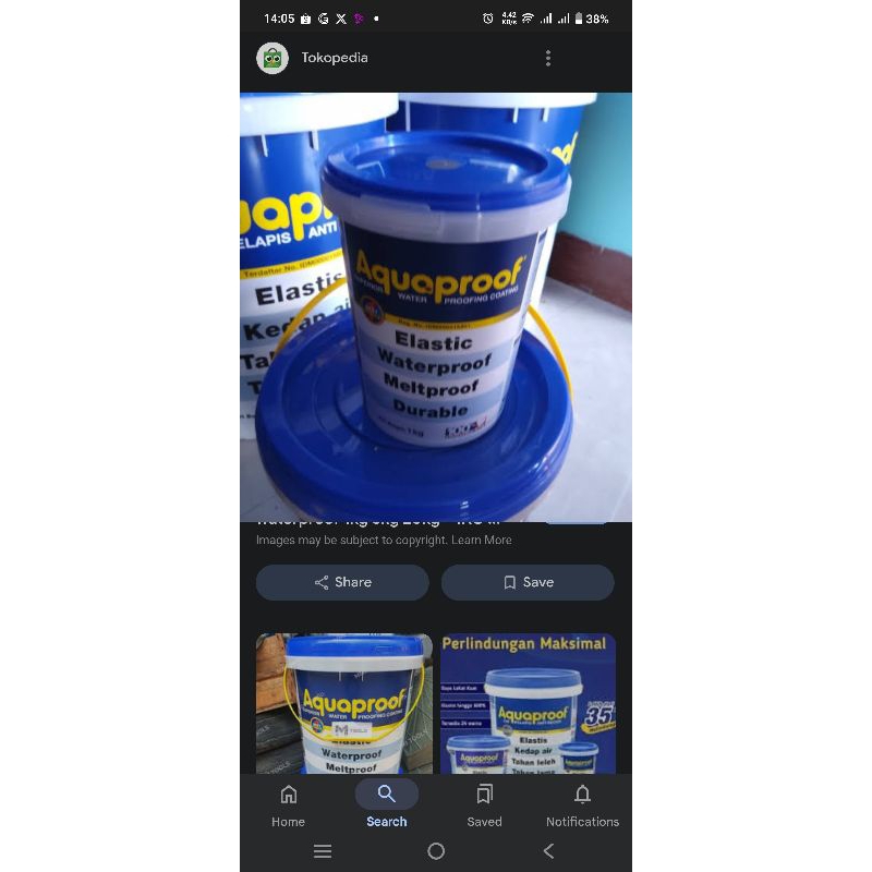 Cat Aquaproof 1 KG Cat Pelapis Anti Bocor (HANYA WARNA ABU TUA)