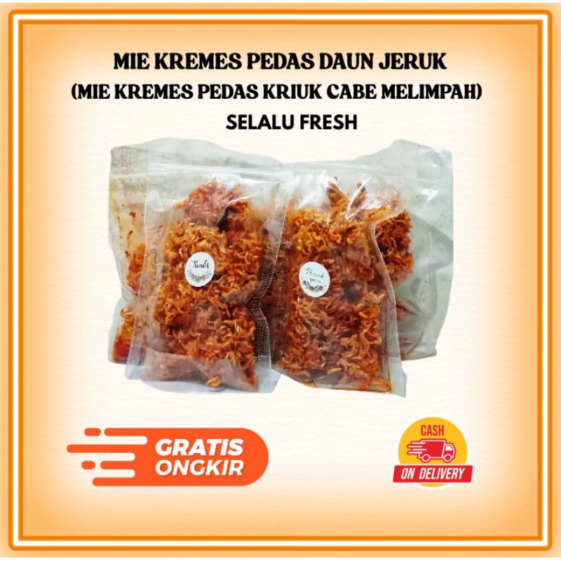 

( 100gr ) MIE KREMES PEDAS DAUN JERUK | MIE KREMES CABE MERAH PEDAS | BASRENG PEDAS DAUN JERUK