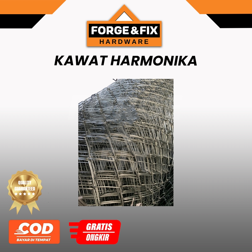 [1ROLL] Kawat Harmonika Wajik Pagar Galvanis BWG 16 Tinggi x Panjang 1.5M x 25M