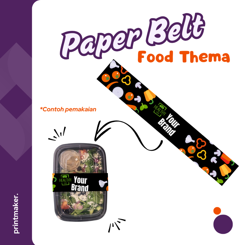 Paper Belt / Sleeve | Sabuk Kertas | Food Theme | Bisa Custom