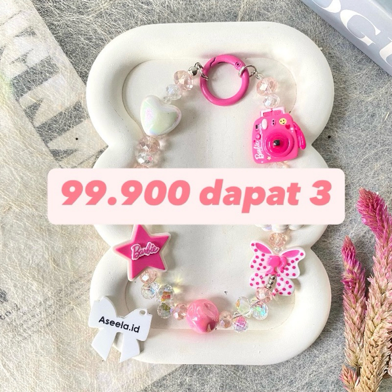 Gantungan Hp/Strap Hp/Gantungan kunci/gantungan tas Aseela karakter lucu free mika hp