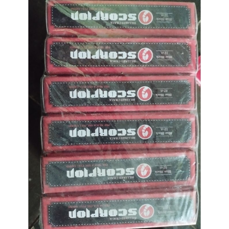kapur stik billiard scorpion impor 1lusin