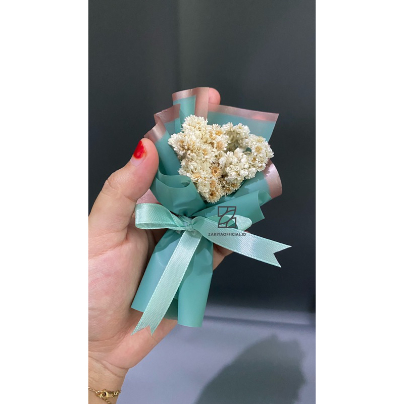 (READY) BUKET MINI BUNGA EDELWEIS KERING/DRIED FLOWER/BUKET BUNGA KERING/BUKET BUNGA EDELWEIS/BUKET 