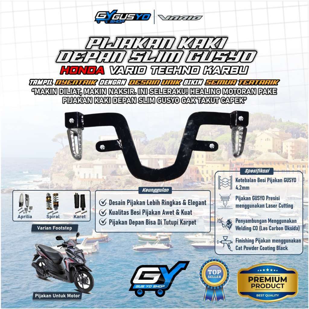 Pijakan kaki Motor / Footstep Motor Honda Vario Techno Karbu 110 2008-2012 Step motor Slim flatbar