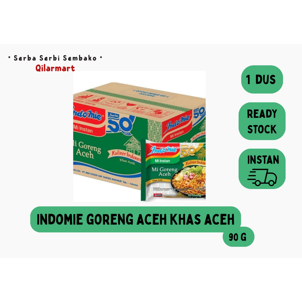 

INDOMIE MI INSTAN GORENG ACEH KHAS ACEH 90GR-1 DUS