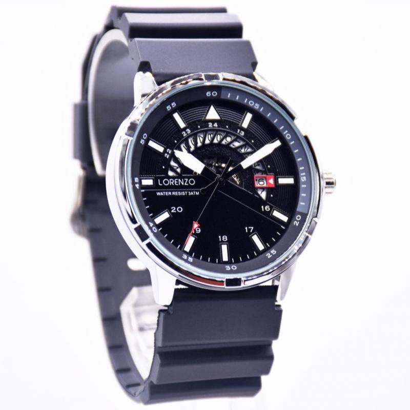 Lorenzo 6106 Jam Tangan Pria-Rubber ORIGINAL 100%