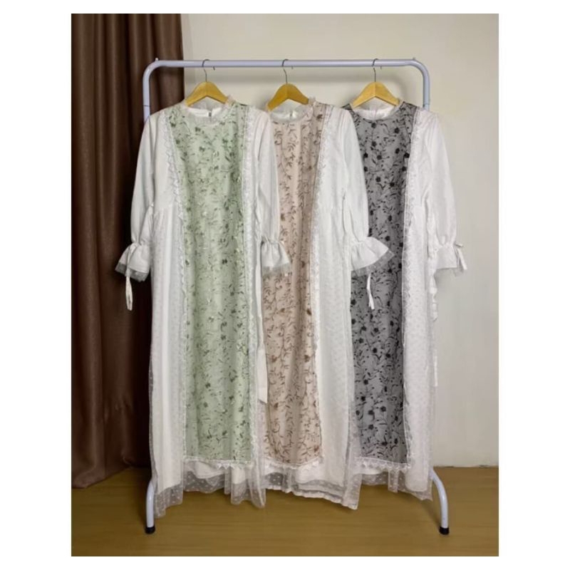 DIVA DRESS BROKAT KONDANGAN ELEGAN KUALITAS IMPORT ( hanya ready warna sage-bw hitam)