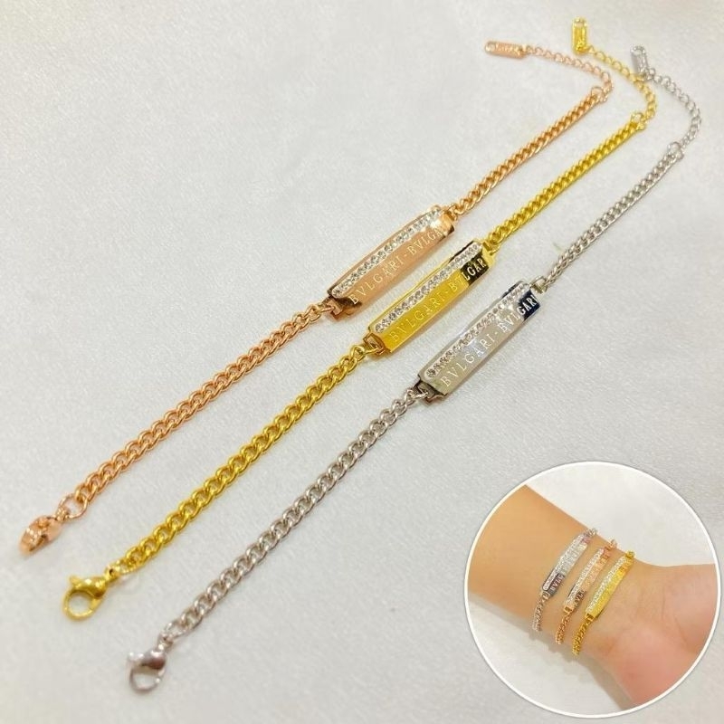 Gelang Rantai Sisik Naga Titanium Model Plat Mata Baris