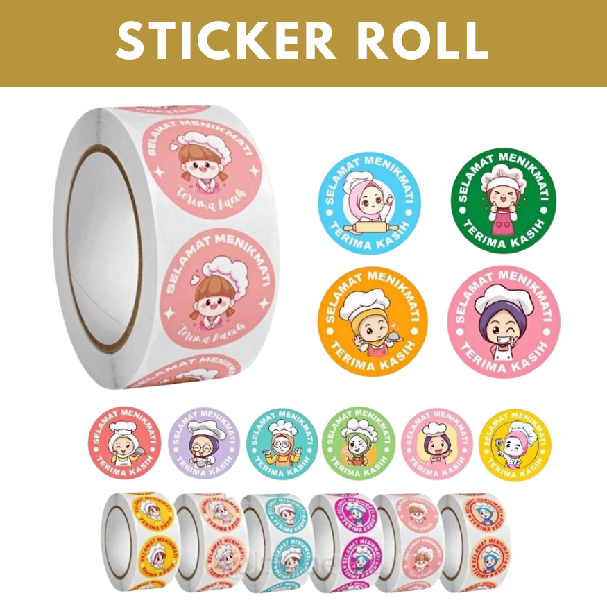 

Sticker Roll SELAMAT MENIKMATI isi 500pcs/ Sticker Thank You