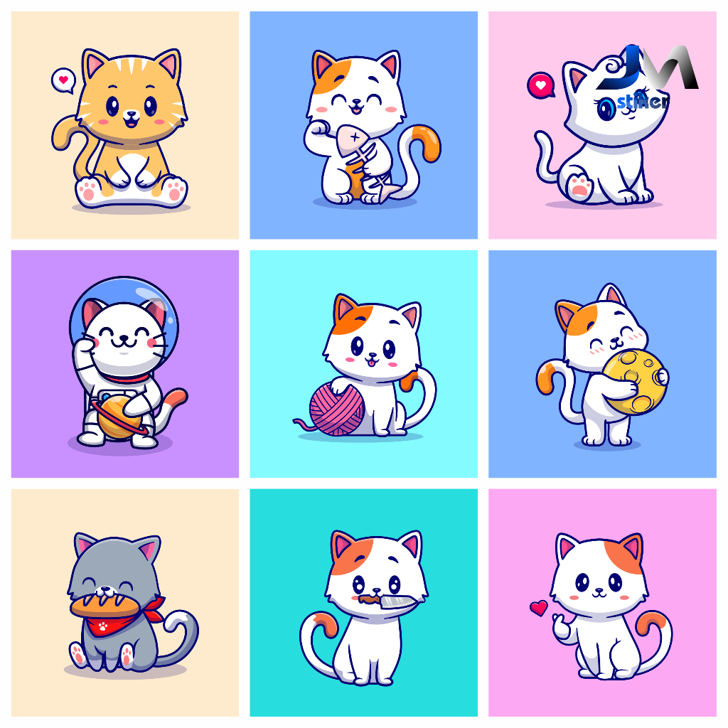 

Stiker custom gambar anak kucing lucu ukuran 6 x 6 cm