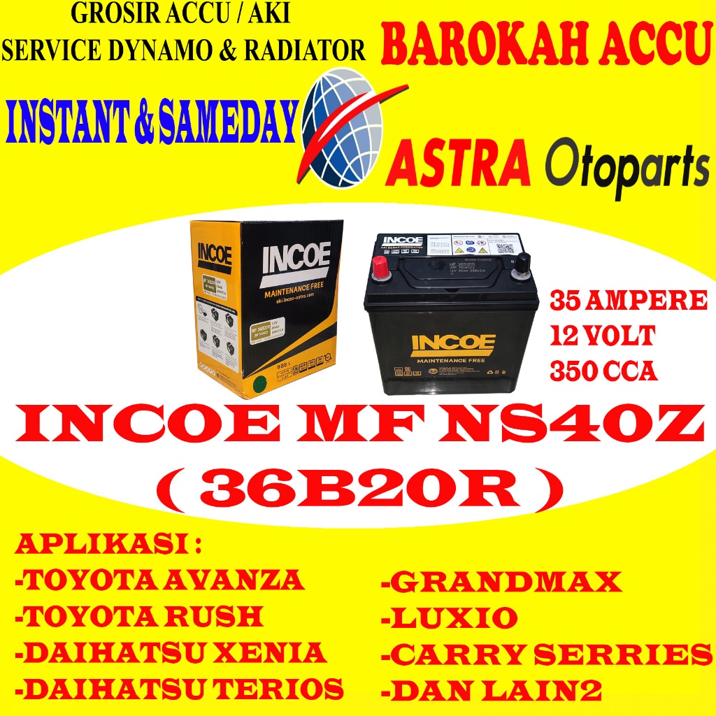 AKI MOBIL INCOE MF NS40Z / 36B20R , 35 AH ASTRA OTOPARTS