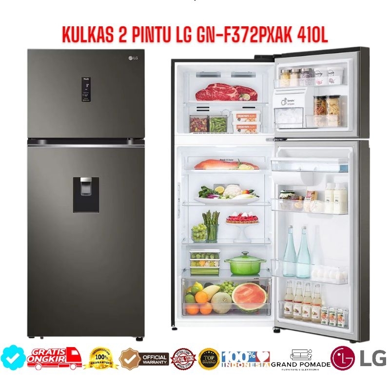 KULKAS 2 PINTU LG GN-F372PXAK 410L