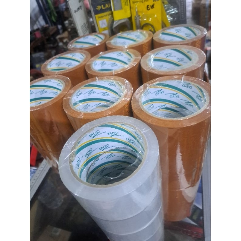 

Lakban Solasi Isolasi Tape Bening / Clear dan Coklat Merk TAIYO