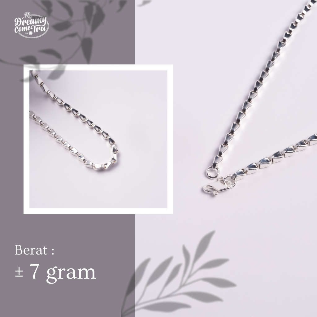 Kalung perhiasan 7 gram padi - padi wanita perak silver murni – kalung liontin elegan
