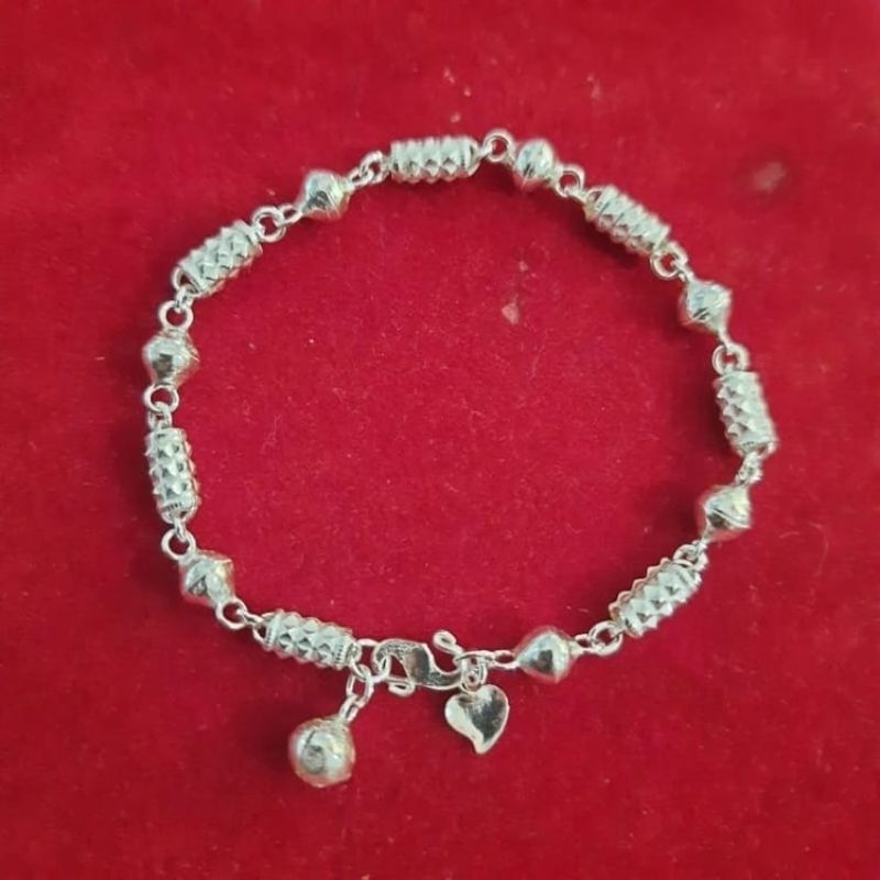 (COD) GELANG BAMBU KOMBINASI PERAK ASLI