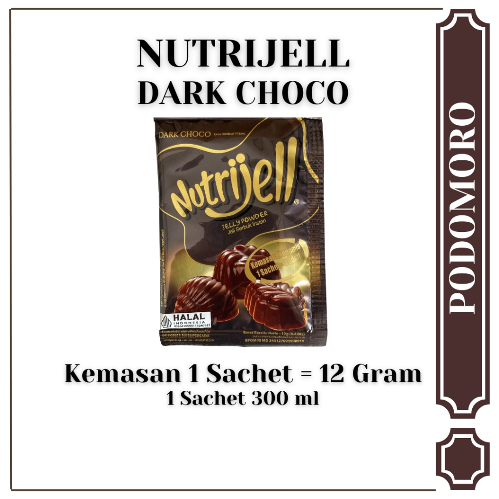 

Nutrijell Dark Choco Per Sachet 12 Gram Kemasan Ekonomis Jelly rasa Dark Coklat