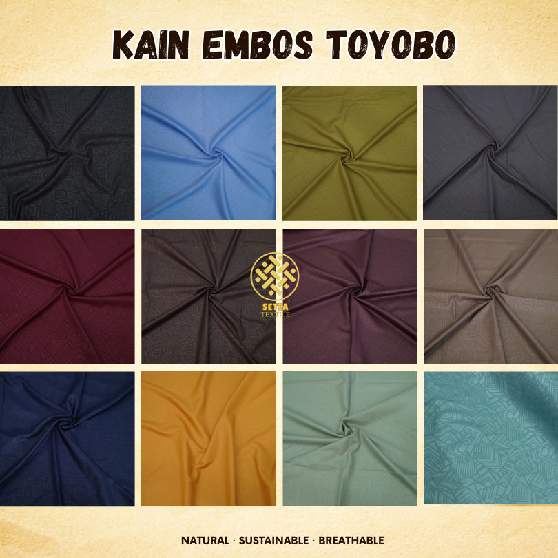 Kain Toyobo Embos | Kain Embos Premium | Bisa buat gamis, kemeja dll | 4 Motif | Lebar 150cm