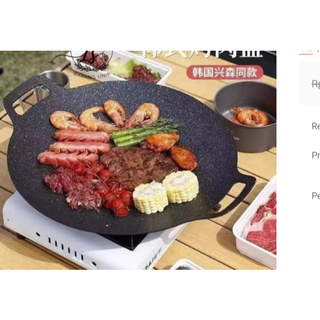 wajan datar pemanggangan daging BBQ panggangan korean style