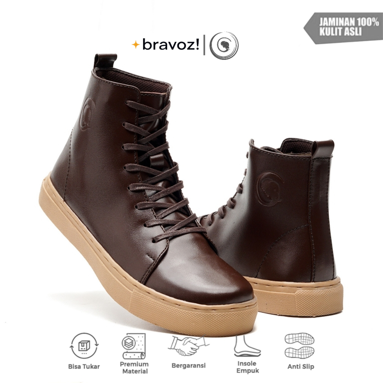Greata - Magnus Brown (KULIT ASLI) Sepatu Boots Sneakers Casual Pria / Sepatu Boots Kulit Asli