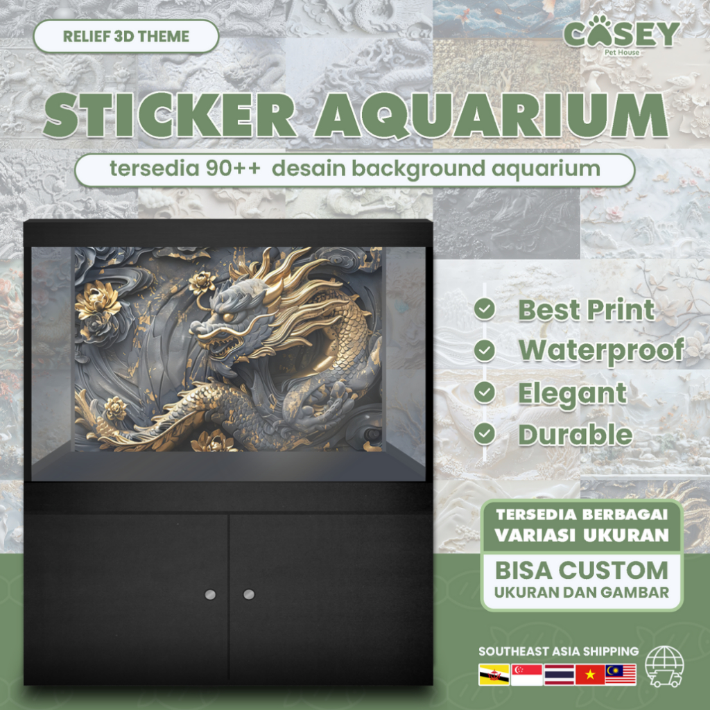STIKER AKUARIUM / BACKGROUND AQUARIUM RELIEF NAGA