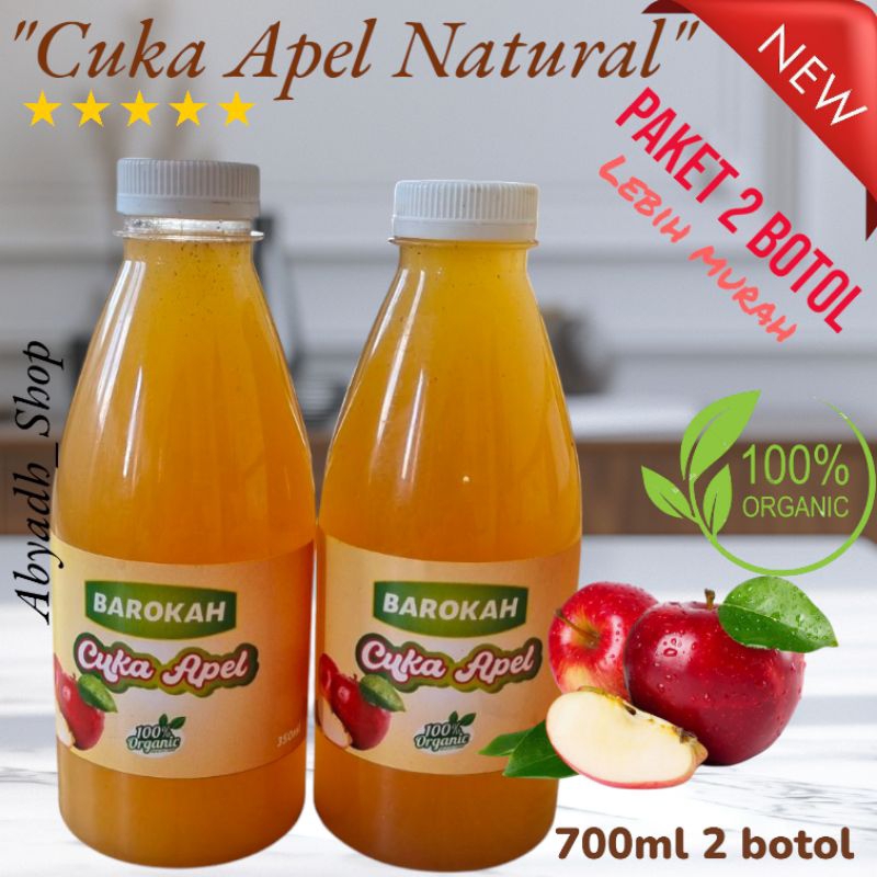 

Cuka Apel Asli Organik Sehat Alami 100% Terbaik Paket 2 Botol Isi @ 350ml Per Kemasan
