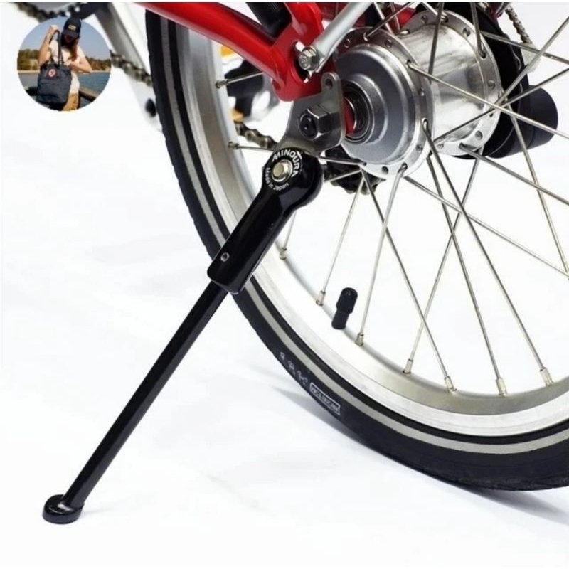 Minoura Kickstand Standar Samping Sepeda Lipat16" Bromptonn Minivelo Pikes Gust Birdy