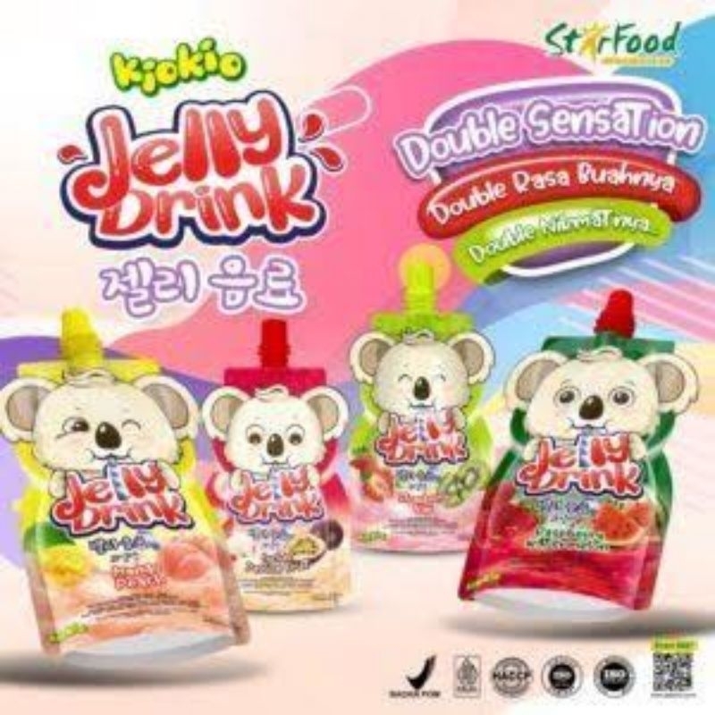 

Kiokio Jellydrink minuman jelly dalam pouch Isi 10 pouch. Jelly kenyot rasa buah.