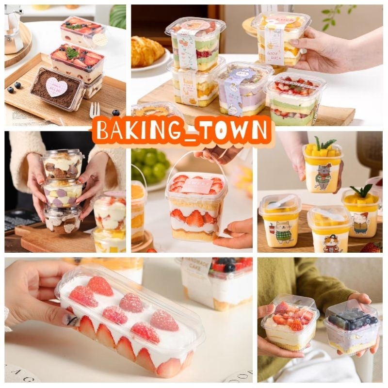 10pcs - Cup Dessert Box Gelas Minuman Makanan Kue Tiramisu Salad Pudding Mika Plastik Ukuran 150ml 2
