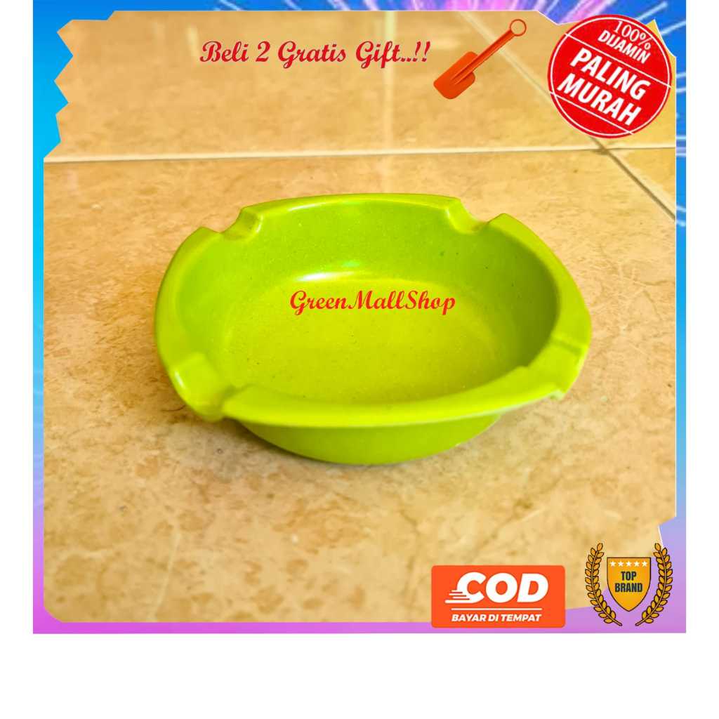 Promo 3 Pcs Asbak Tempat Rokok Melamin Segitiga Kotak Bulat Warna Tebal Portable Unik Keren Murah