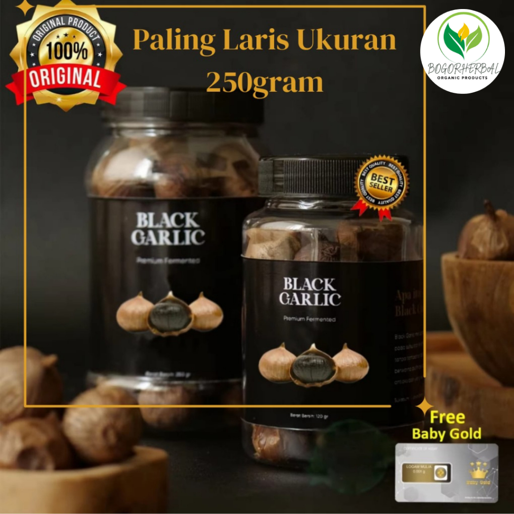 

PROMO BLACK GARLIC PREMIUM BAWANG HITAM TUNGGAL 250GRAM 500GRAM FREE GOLD HERBAL