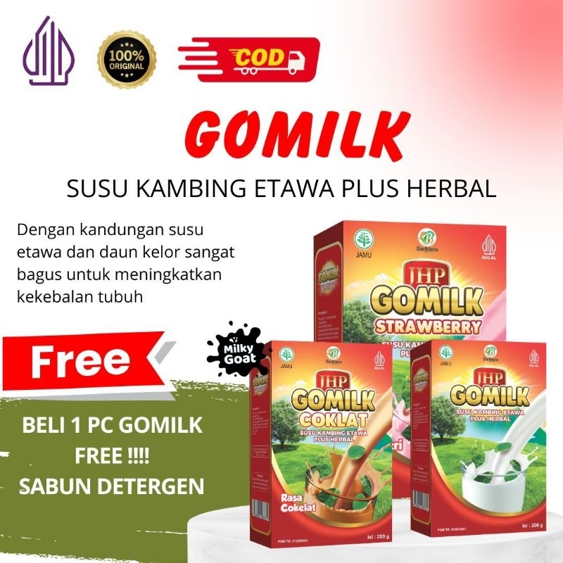 

[BELI 1 GRATIS SABUN DETERGEN] GOMILK susu kambing etawa 200gr