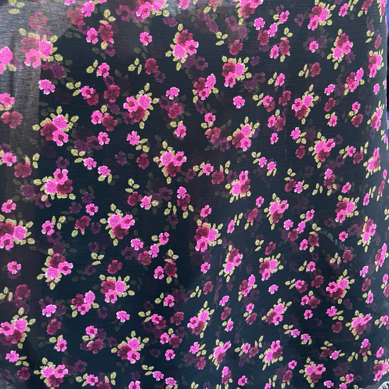 Kain Sifon Ceruty / Bahan Gamis / Sifon Motif Kembang / Kain Meteran