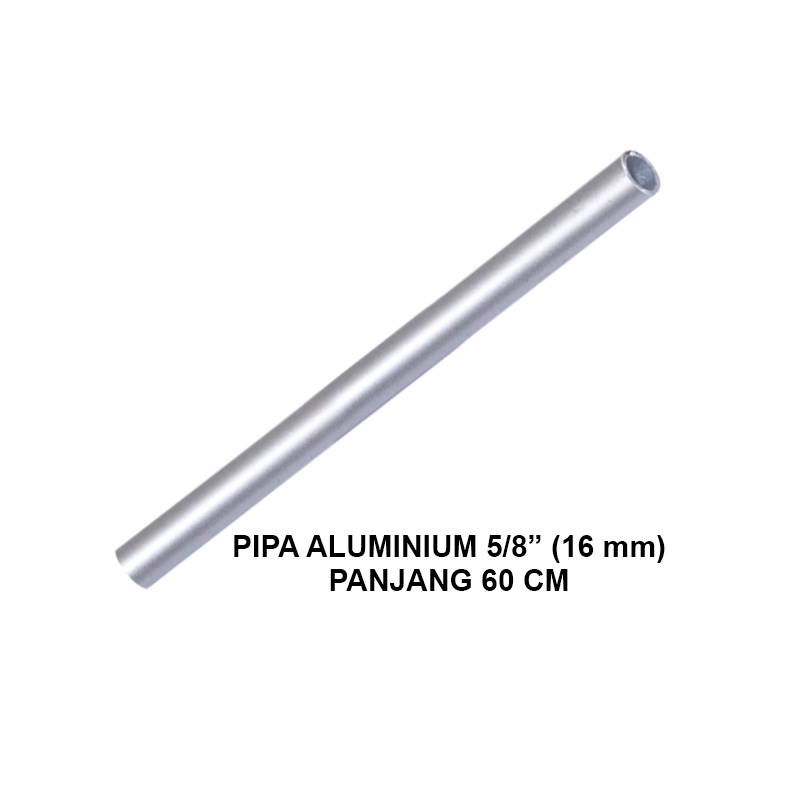 EELIC PIA-ALM16MMX1MM Pipa aluminium pipa bulat ukuran 5/8" (16mm) x 1 mm panjang 60 cm