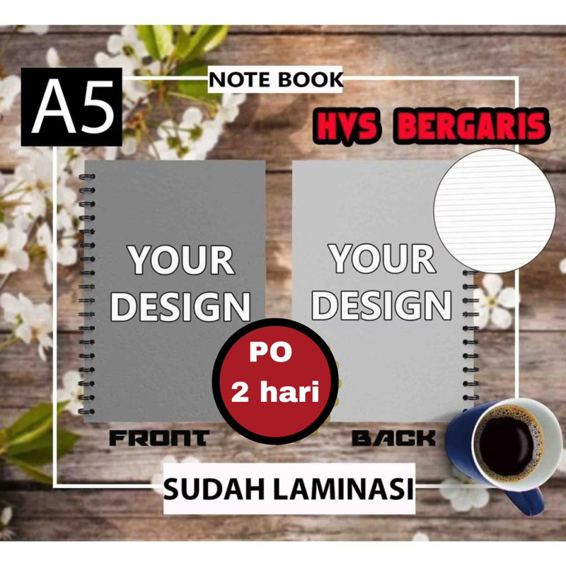 

Notes Custom A5 Bergaris / Notebook Spiral A5 Bergaris isi 30 40 50 100 lembar / Minimal Pemesanan 2 pcs