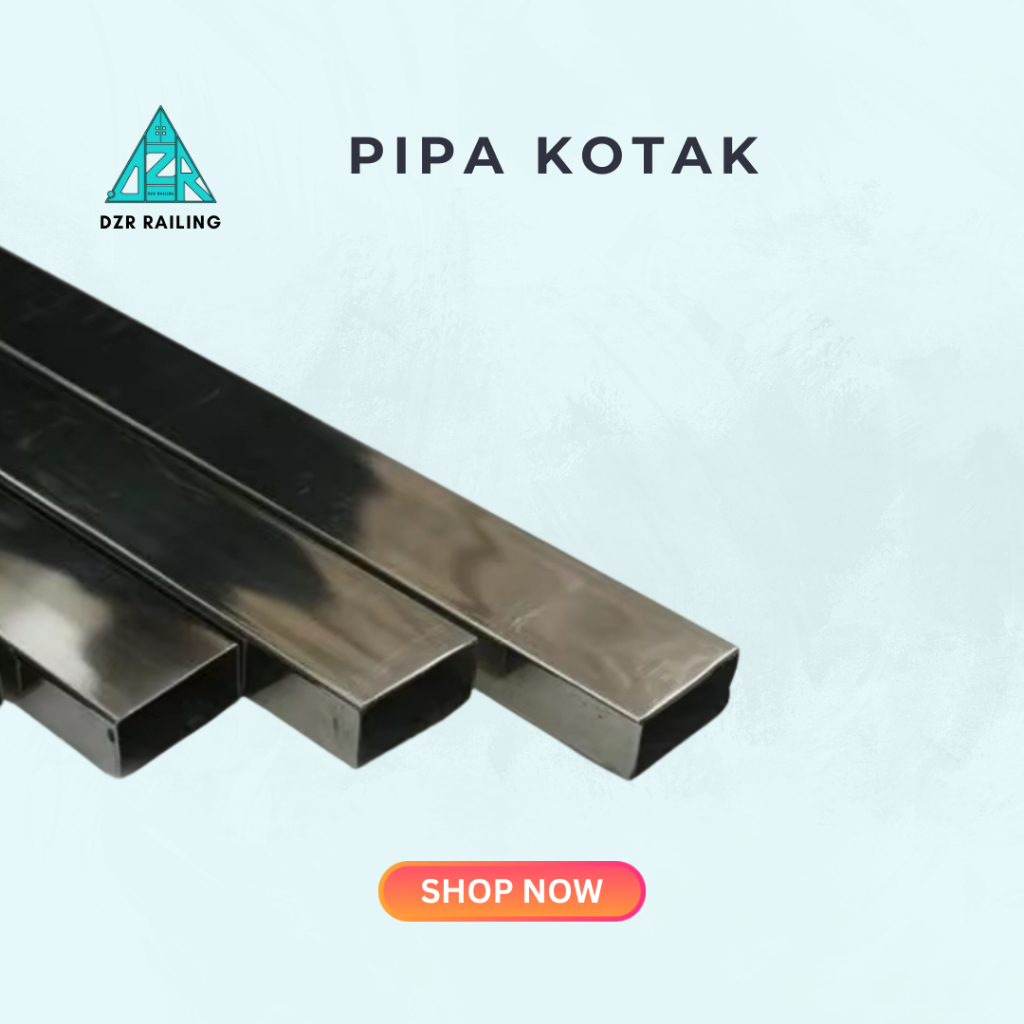 DZR Pipa Hollow Kotak Stainless UK 40 x 60 Sus 201 & 304 kilap