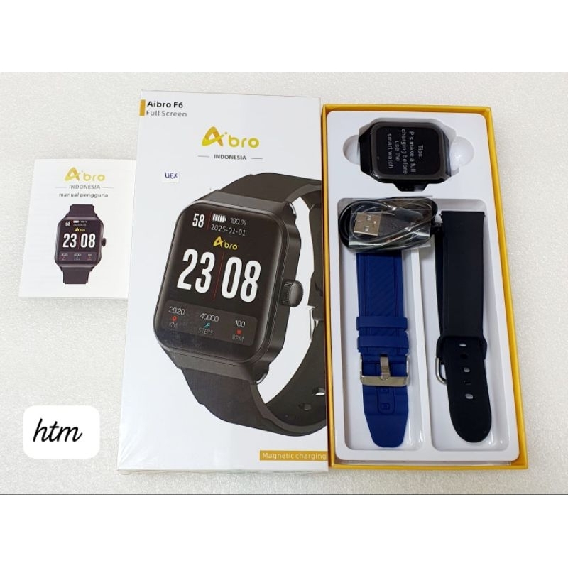 Jam Smart Wacth AIBRO F6 Full Screen Original Bonus Tali Water Resistans