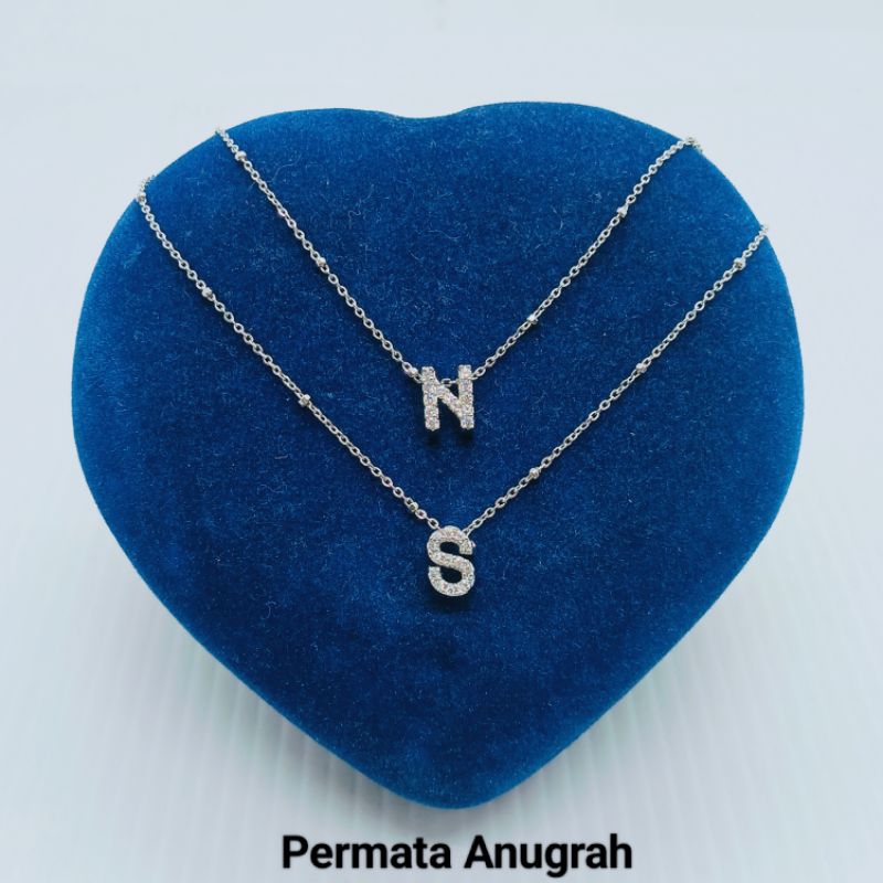 KALUNG PERAK 925, KALUNG + LIONTIN HURUF WANITA, BISA BUYBACK