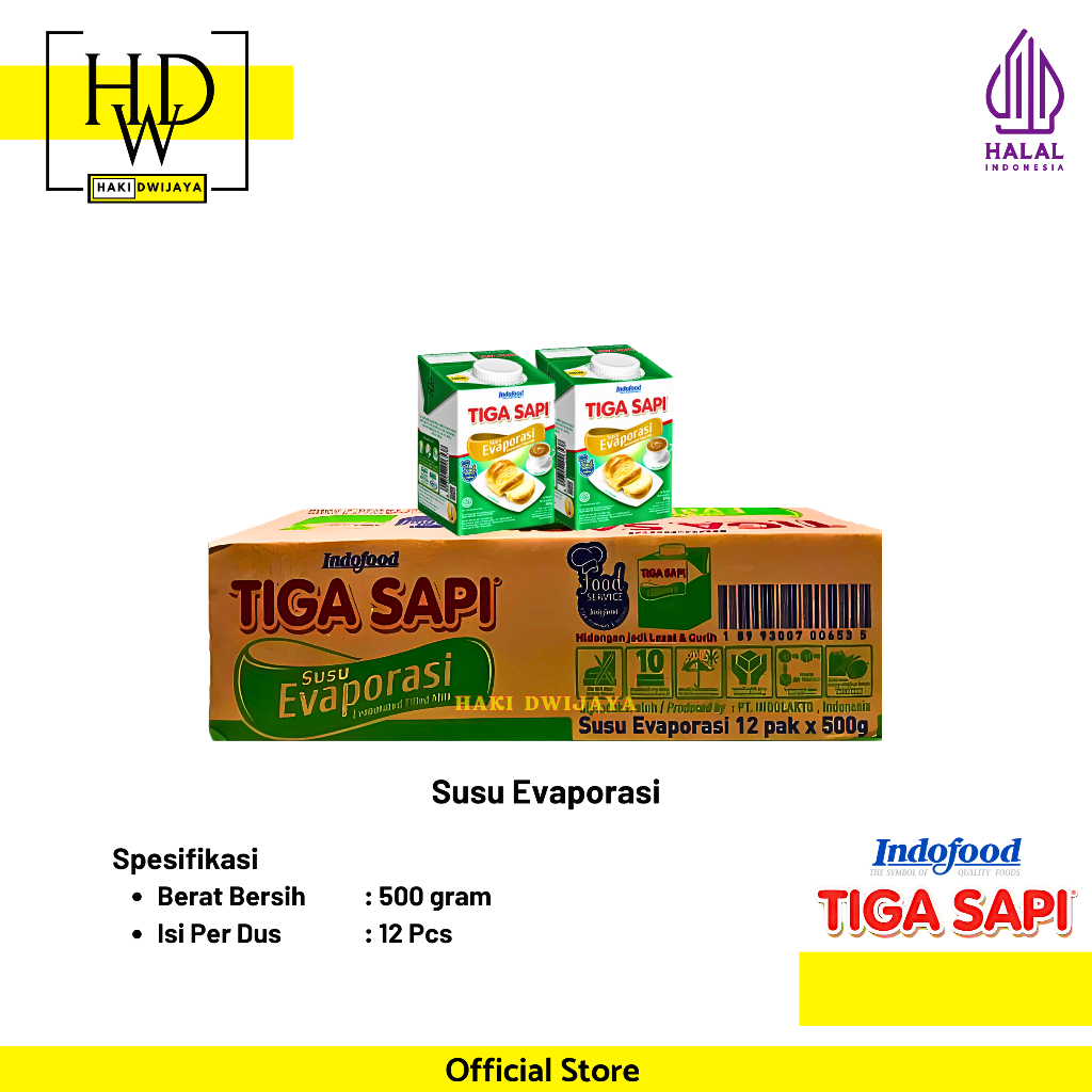 

[500gr] Susu Evaporasi Tiga Sapi 1 Dus Isi 12Pcs