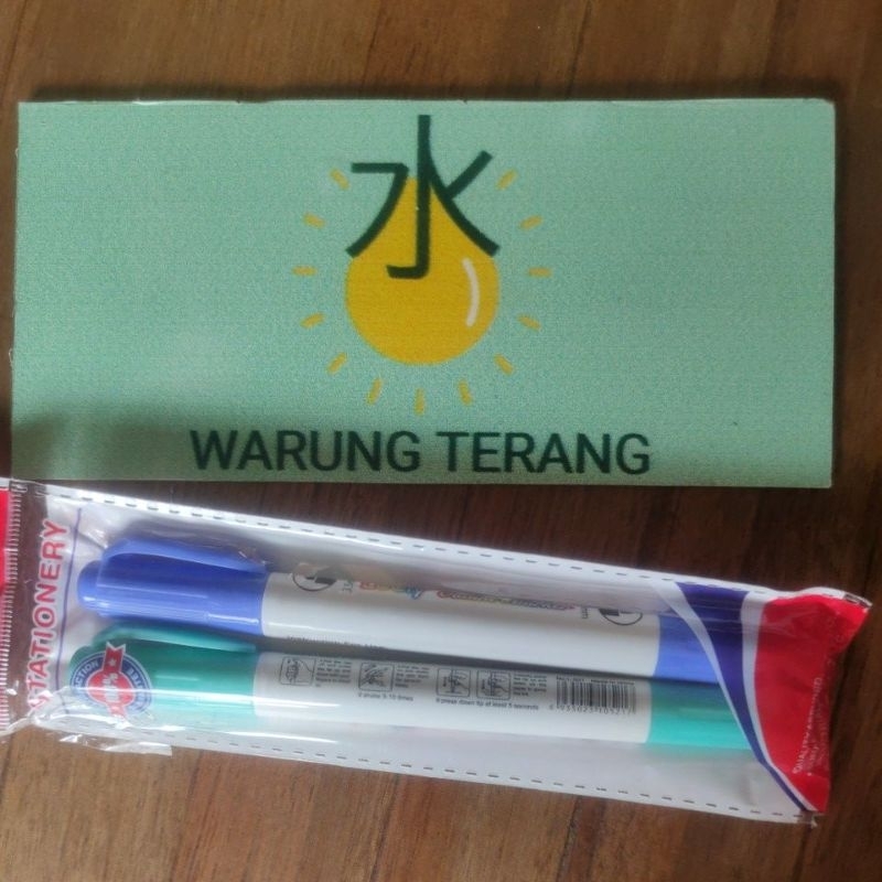 

leely outline marker 1mm dan 3.5mm 2 mata paket hijau biru