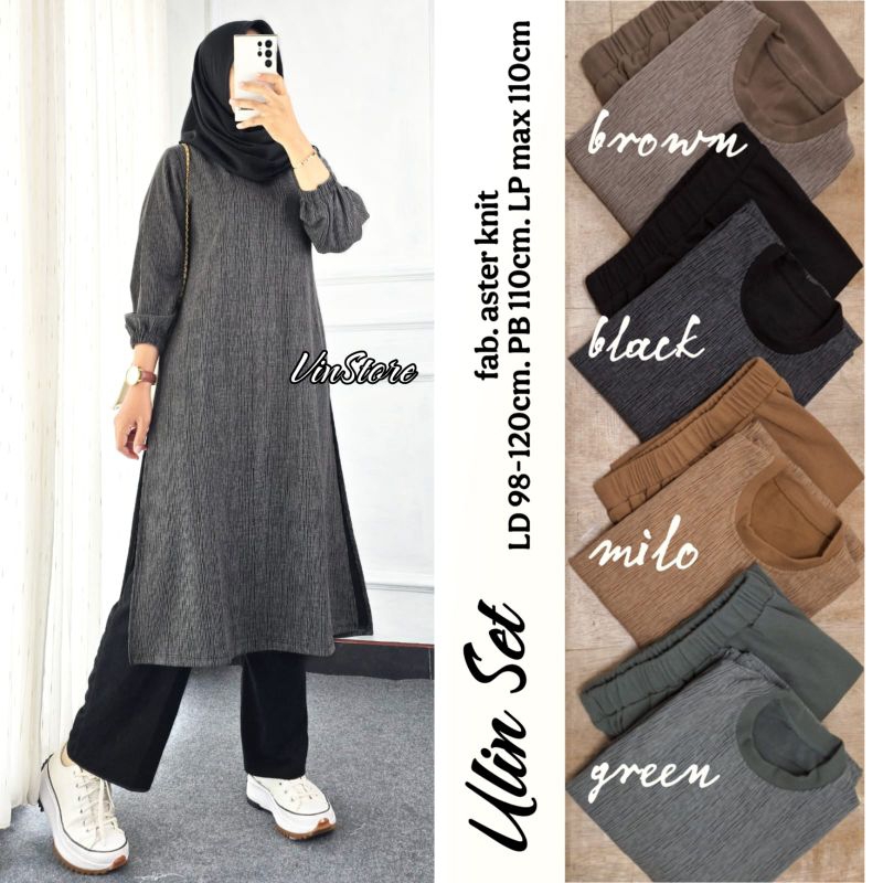 Ifuka set  / set kulot wanita / setelan remaja bahan kaos aster / set wanita terbaru bahan kaos / se