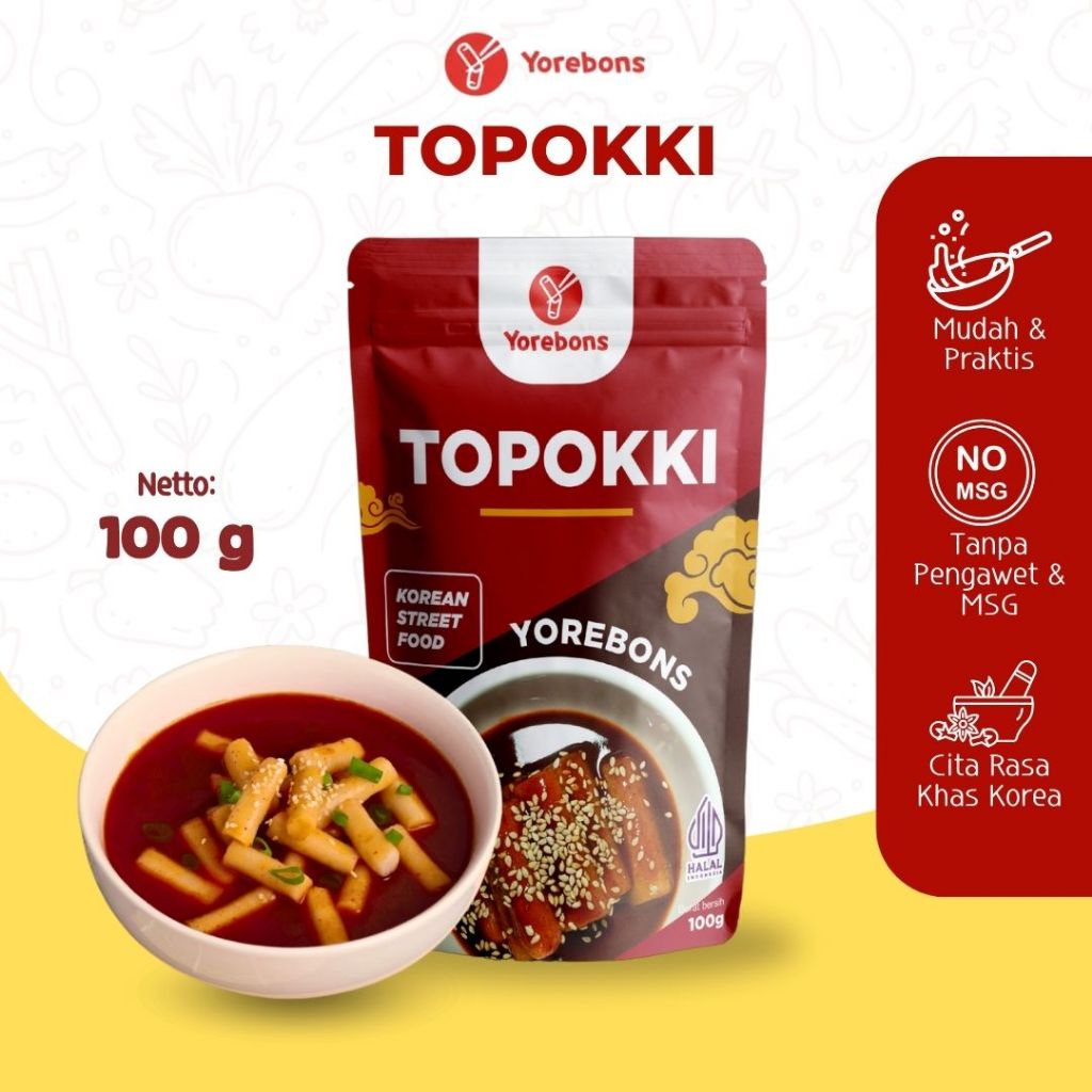 

Toppoki Tteokbokki Yorebons 100gr Saus Gochujang Makanan Korea Fresh